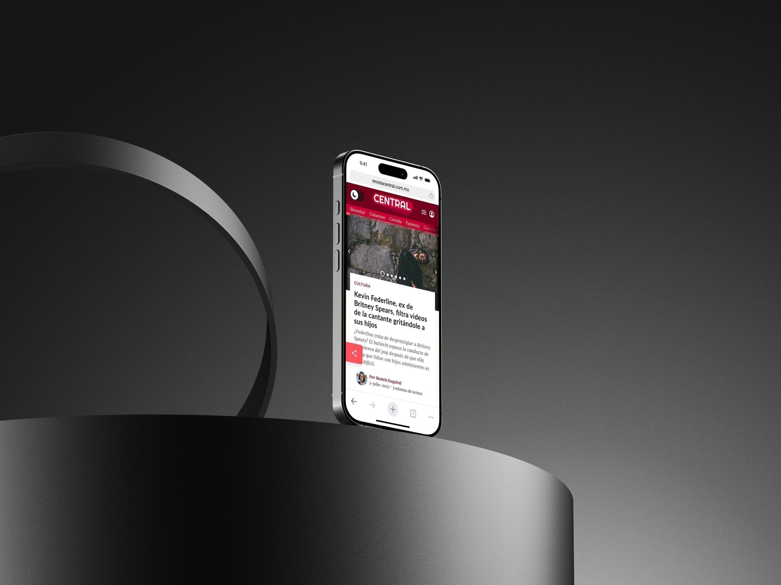 Digital product mockup on a mobile device over a dimensional background.