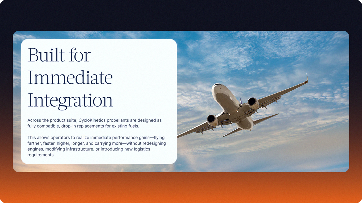 Built for Immediate Integration module with aircraft photography.