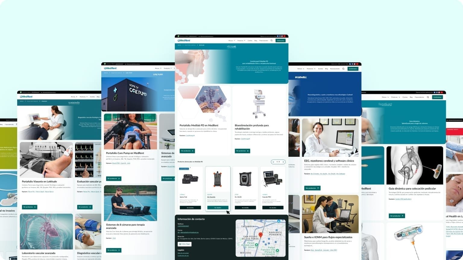 Mobile events screen connecting medical education, community, and commercial CTAs.