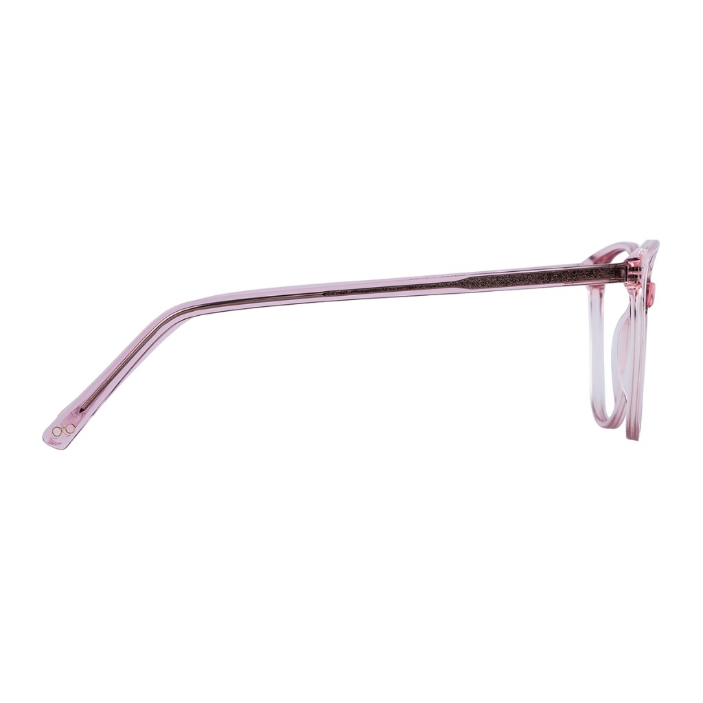 Three-quarter blush translucent optical frames with clear lenses. Arthur & Sons Mexico collection — photograph 107 of 119.