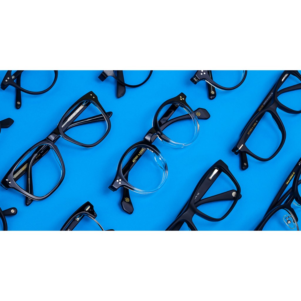 Charlie AS0026 striated grey acetate aviator optical frames with double bridge; gold interior print. Arthur & Sons Mexico collection — photograph 92 of 119.